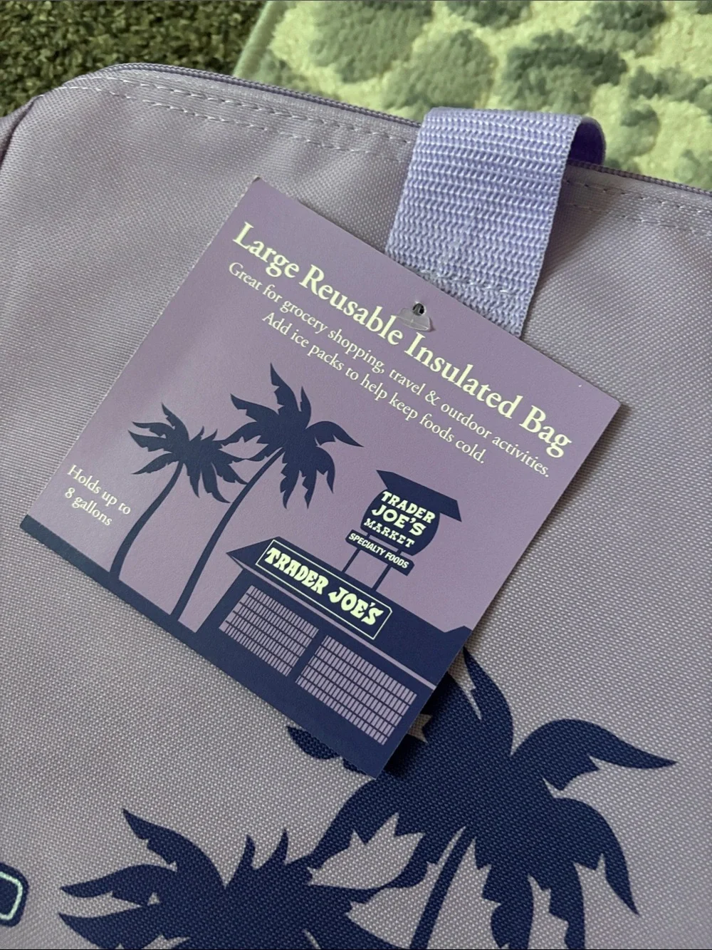 NEW WITH TAGS  Trader Joe's Lavender Reusable Insulated Tote